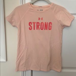 Light Pink “Strong” Under Armour Shirt